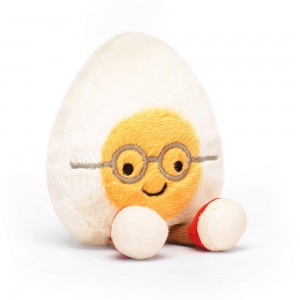 Amuseables Jellycat Boiled Egg Geek 14cm x 9cm x 4cm Blancos | México 7132ZFPUR