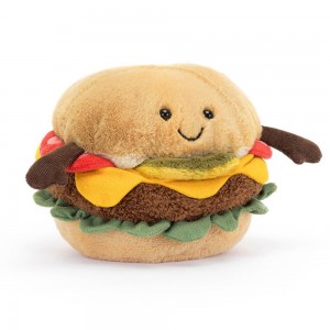 Amuseables Jellycat Burger 12cm x 12cm x 11cm Marrom | México 0354YTSBO