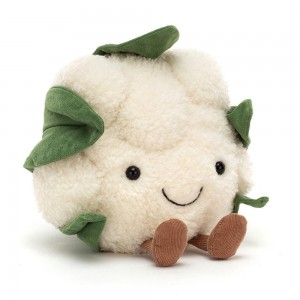 Amuseables Jellycat Cauliflower 20cm x 17cm x 13cm Blancos | México 8019FTSLV