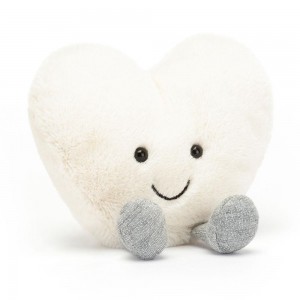 Amuseables Jellycat Cream Heart 11cm x 12cm x 4cm Blancos | México 2071CHMAB