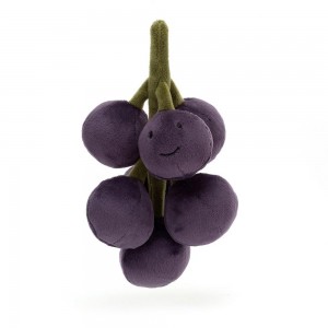 Amuseables Jellycat Fabulous Fruit Grapes 17cm x 9cm x 9cm Morados | México 6932NAMIC