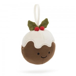Amuseables Jellycat Festive Folly Christmas Pudding 13cm x 7cm x 5cm Marrom | México 9801AEOQS