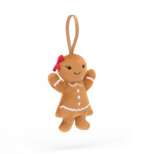Amuseables Jellycat Festive Folly Gingerbread Ruby 10cm x 6cm x 2cm Marrom | México 6238LECWN