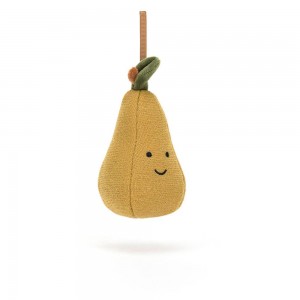 Amuseables Jellycat Festive Folly Pear 10cm x 6cm x 6cm Amarillos | México 5891OSBMA