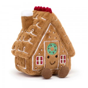 Amuseables Jellycat Gingerbread House 22cm x 18cm x 14cm Marrom | México 3021GBCAE