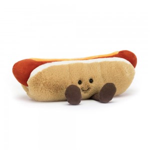Amuseables Jellycat Hot Dog 11cm x 25cm x 8cm Beige | México 8269VLGCQ