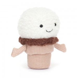 Amuseables Jellycat Ice Cream Cone 14cm x 9cm x 5cm Blancos | México 9052LUASD