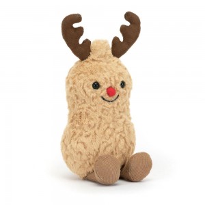 Amuseables Jellycat Peanut Reindeer 15cm x 7cm x 6cm Beige | México 0729FNMAL