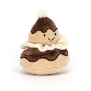 Amuseables Jellycat Pretty Patisserie Religieuse 9cm x 8cm x 7cm Beige | México 5890SOEXG
