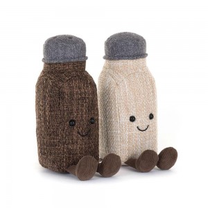 Amuseables Jellycat Rocksy Salt & Miller Pepper 18cm x 12cm x 6cm Beige | México 9486UHZJY