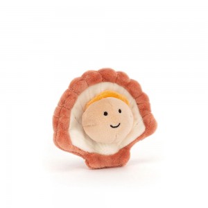 Amuseables Jellycat Sensational Seafood Scallop 9cm x 11cm x 4cm Marrom | México 2641ZJHWA