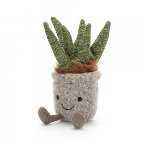 Amuseables Jellycat Silly Succulent Aloe 21cm x 7cm x 6cm Verdes | México 9468GTHQV