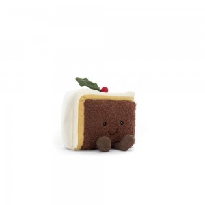 Amuseables Jellycat Slice of Christmas Cake 12cm x 13cm x 8cm Marrom | México 5046IWLTV