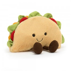 Amuseables Jellycat Taco 13cm x 17cm x 5cm Beige | México 2085DBCQM