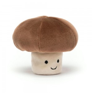 Amuseables Jellycat Vivacious Vegetable Mushroom 8cm x 9cm x 9cm Marrom | México 5287UXROB