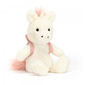 Animals Jellycat Backpack Unicorn 22cm x 9cm x 8cm Blancos | México 4856ZASMF
