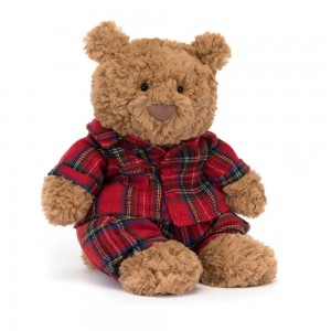 Animals Jellycat Bartholomew Bear Bedtime 26cm x 12cm x 8cm Marrom | México 4289XCEYQ