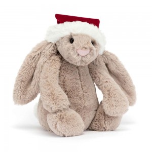 Animals Jellycat Bashful Christmas Bunny 31cm x 12cm x 9cm Beige | México 9435RDVBX