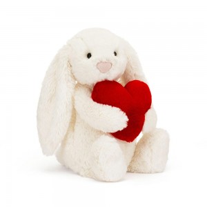 Animals Jellycat Bashful Love Heart Bunny 31cm x 12cm x 9cm Blancos | México 7268HZWFL