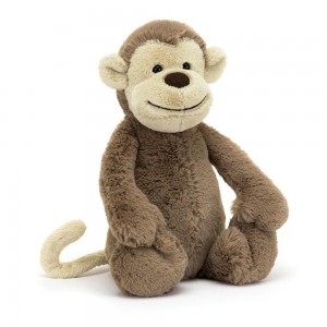 Animals Jellycat Bashful Monkey 31cm x 12cm x 9cm Marrom | México 0124JAIVM
