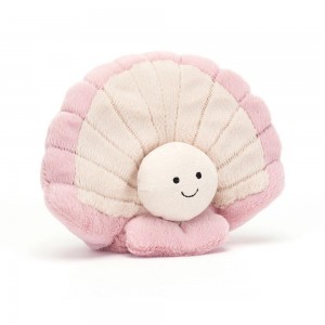 Animals Jellycat Clemmie Clam 16cm x 19cm x 9cm Rosas | México 2410WZJAN