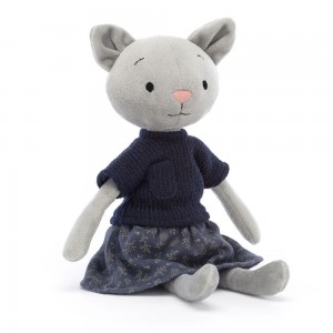 Animals Jellycat Coquette Cutie Cat 9.4in x 2.4in x 1.6in Grises | México 3462AGRPL