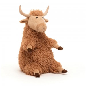 Animals Jellycat Herbie Highland Cow 11in x 5.5in x 4.7in Marrom | México 2803TVBQK
