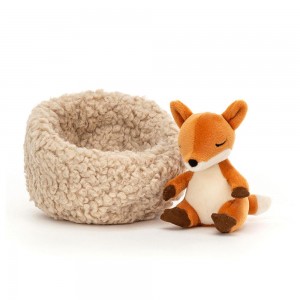 Animals Jellycat Hibernating Fox 9cm x 13cm x 13cm Naranjas | México 1539EFQYH