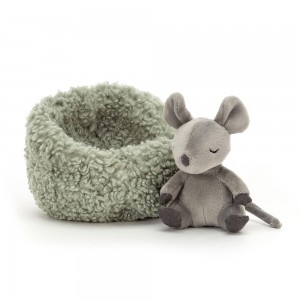 Animals Jellycat Hibernating Mouse 9cm x 13cm x 13cm Grises | México 3758FOQPT