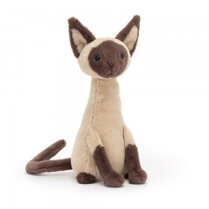 Animals Jellycat Iris Siamese Cat 27cm x 12cm x 13cm Marrom | México 5380MXFJO