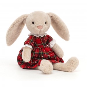 Animals Jellycat Lottie Bunny Tartan 27cm x 7cm x 5cm Beige | México 5641MBOIT