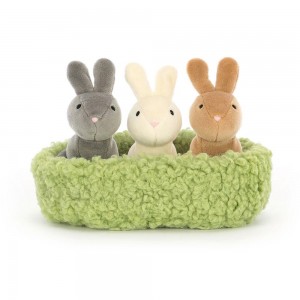 Animals Jellycat Nesting Bunnies 11cm x 13cm x 13cm Marrom | México 8372TDXRS
