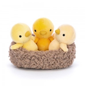 Animals Jellycat Nesting Chickies 11cm x 13cm x 13cm Amarillos | México 4692CUPAD