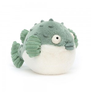 Animals Jellycat Pacey Pufferfish 16cm x 12cm x 23cm Verdes | México 9634AYXGP