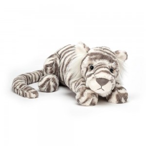 Animals Jellycat Sacha Snow Tiger 13cm x 14cm x 36cm Blancos | México 8935SPOCR