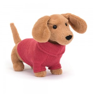 Animals Jellycat Sweater Sausage Dog 6.3in x 2.8in x 9.4in Marrom | México 0263XNOMD