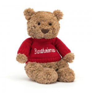 Baby & Books Jellycat Bartholomew Bear with Personalised Jumper 26cm x 12cm x 8cm Marrom | México 4087HJVIG