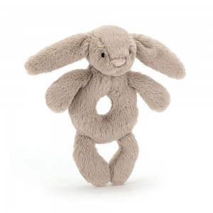 Baby & Books Jellycat Bashful Bunny Ring Rattle 18cm x 8cm x 2cm Beige | México 4926JGOKL