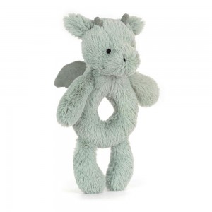 Baby & Books Jellycat Bashful Dragon Ring Rattle 18cm x 8cm x 2cm Verdes | México 0248KDOGC