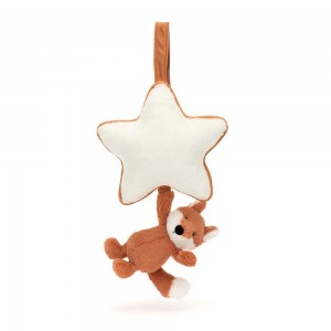 Baby & Books Jellycat Bashful Fox Cub Musical Pull 30cm x 20cm x 6cm Naranjas | México 2097TUODI