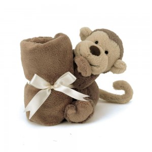 Baby & Books Jellycat Bashful Monkey Soother 15cm x 34cm x 34cm Marrom | México 4309QCWPA