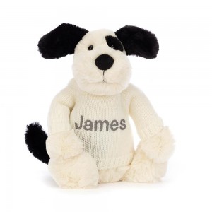Baby & Books Jellycat Bashful & Cream Puppy with Personalised Cream Jumper 31cm x 12cm x 9cm Blancos | México 8621MQZAJ