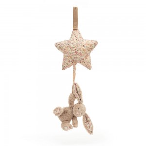 Baby & Books Jellycat Blossom Bea Bunny Musical Pull 30cm x 19cm x 3cm Beige | México 8396KESPO