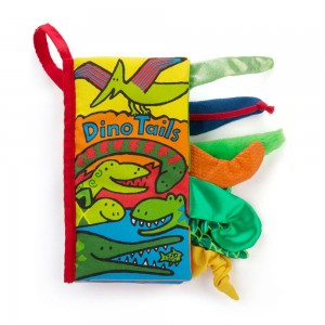 Baby & Books Jellycat Dino Tails Book 22cm x 13cm x 5cm Verdes | México 9810HDQUM