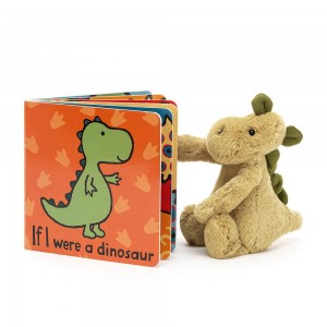 Baby & Books Jellycat If I Were A Dinosaur Book and Bashful Dino Small Verdes | México 4150UPGHQ