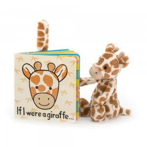 Baby & Books Jellycat If I Were A Giraffe Book and Bashful Giraffe Small Naranjas | México 3820BMREJ