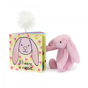 Baby & Books Jellycat If I Were A Rabbit Book and Bashful Tulip Bunny Small Rosas | México 0521JHFAX
