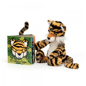 Baby & Books Jellycat If I Were A Tiger Book and Bashful Tiger Medium Amarillos | México 9420XRATZ