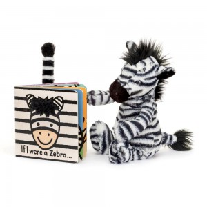 Baby & Books Jellycat If I Were A Zebra Board Book and Bashful Zebra Medium Blancos | México 1798QPWYB