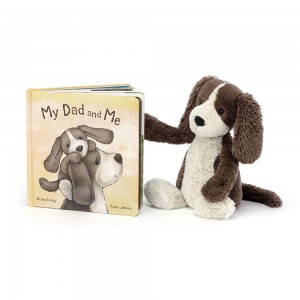 Baby & Books Jellycat My Dad and Me Book and Bashful Fudge Puppy Medium Marrom | México 4970XWARU